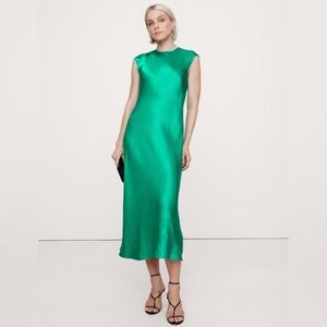 Banana Republic Emerald Satin Dress